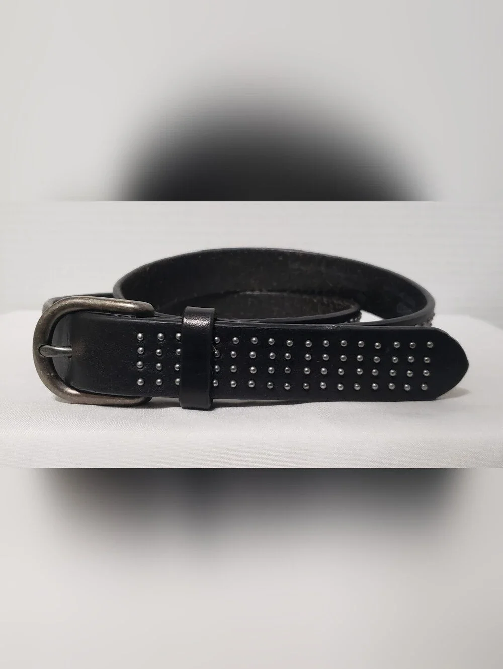 Gap Black Leather Studded Belt Size XS